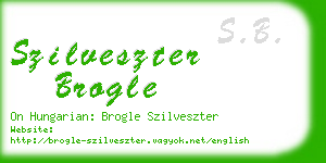 szilveszter brogle business card